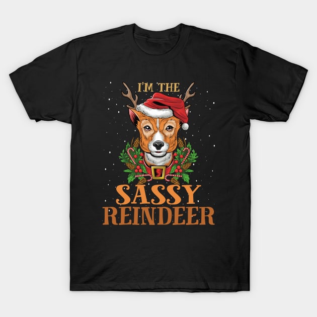 Im The Sassy Reindeer Christmas Funny Pajamas Funny Christmas Gift T-Shirt by intelus